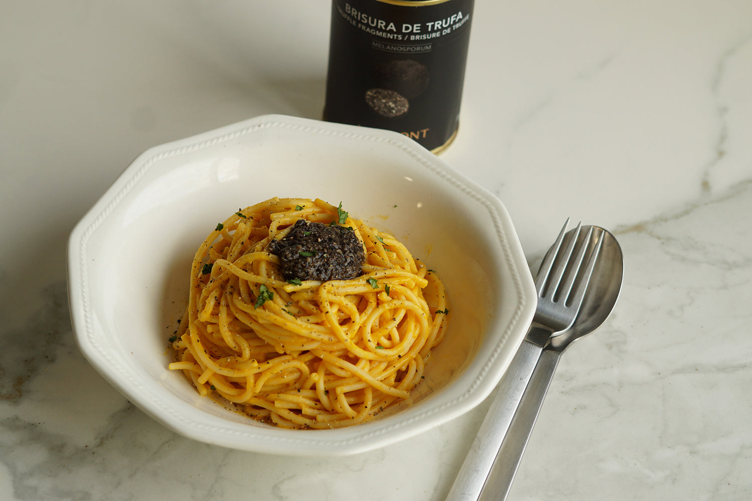 Squash Cream Spaghetti & Truffle Breakings